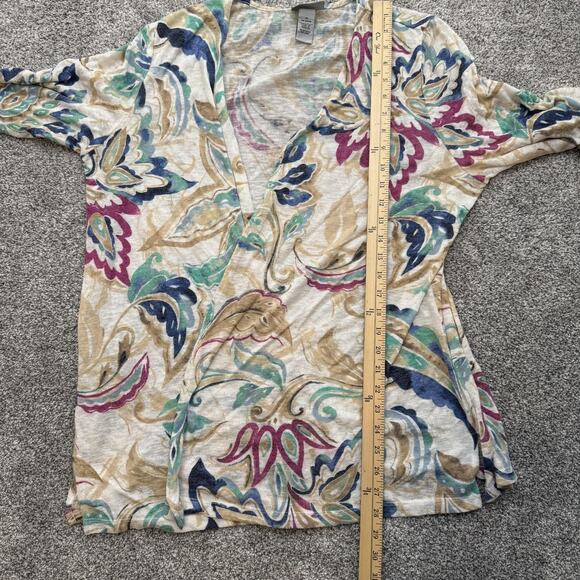 Catherines Cardigan Womens 1X 18/20W Paisley Open Front Lightweight Sweater Top - Picture 7 of 11